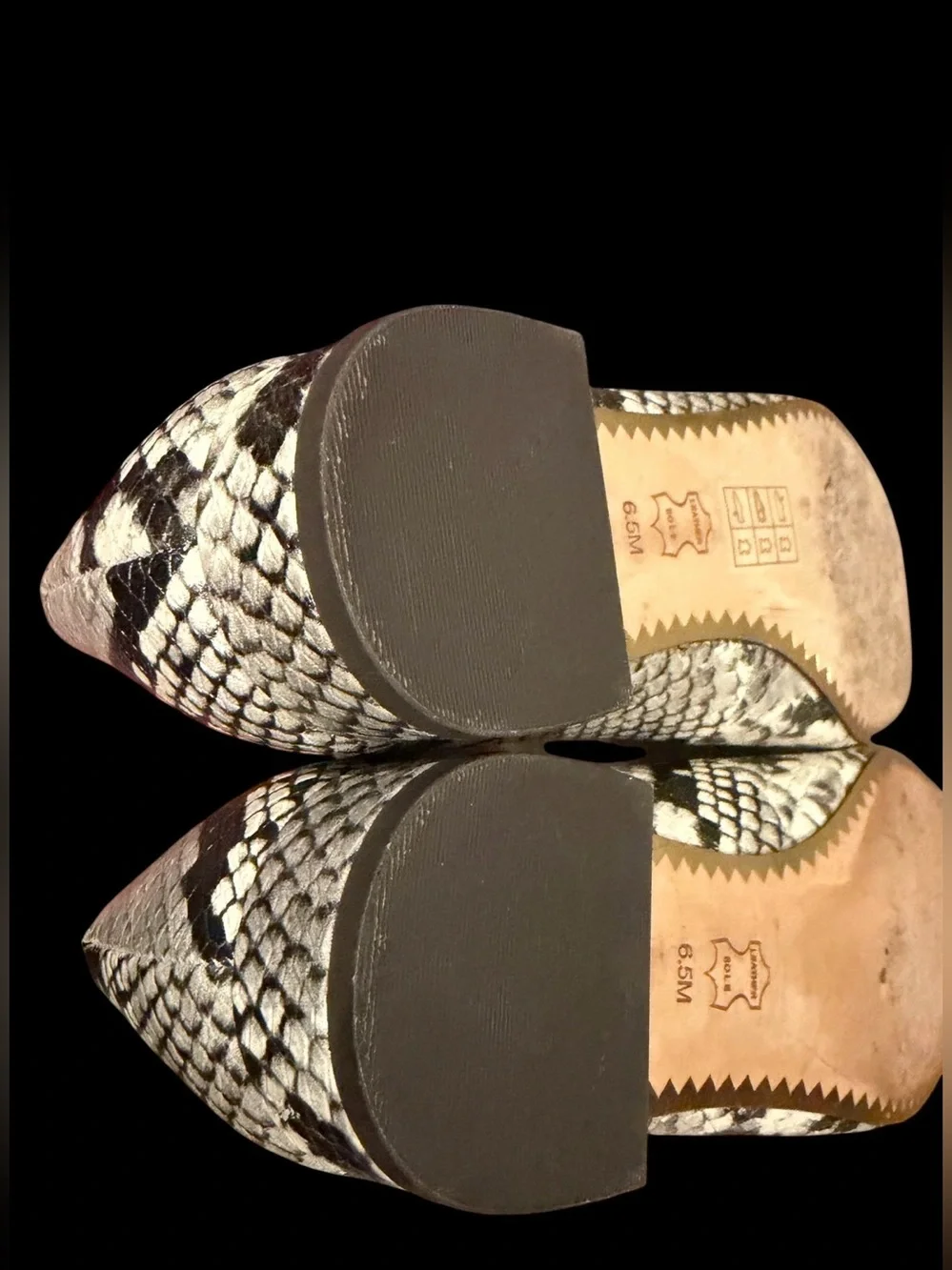 Tory Burch Chelsea Round-Toe Snakeskin-Embossed Leather Pumps.
